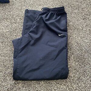 Nike Track Pants L Navy Blue Y2K Vintage Style Lined Joggers Swoosh Logo 28x31